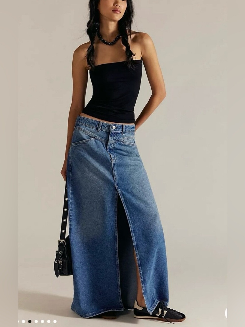 NWOT We The Free Come As You Are Denim Maxi Skirt